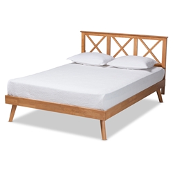 Baxton Studio Galvin Modern and Contemporary Brown Finished Wood Full Size Platform Bed